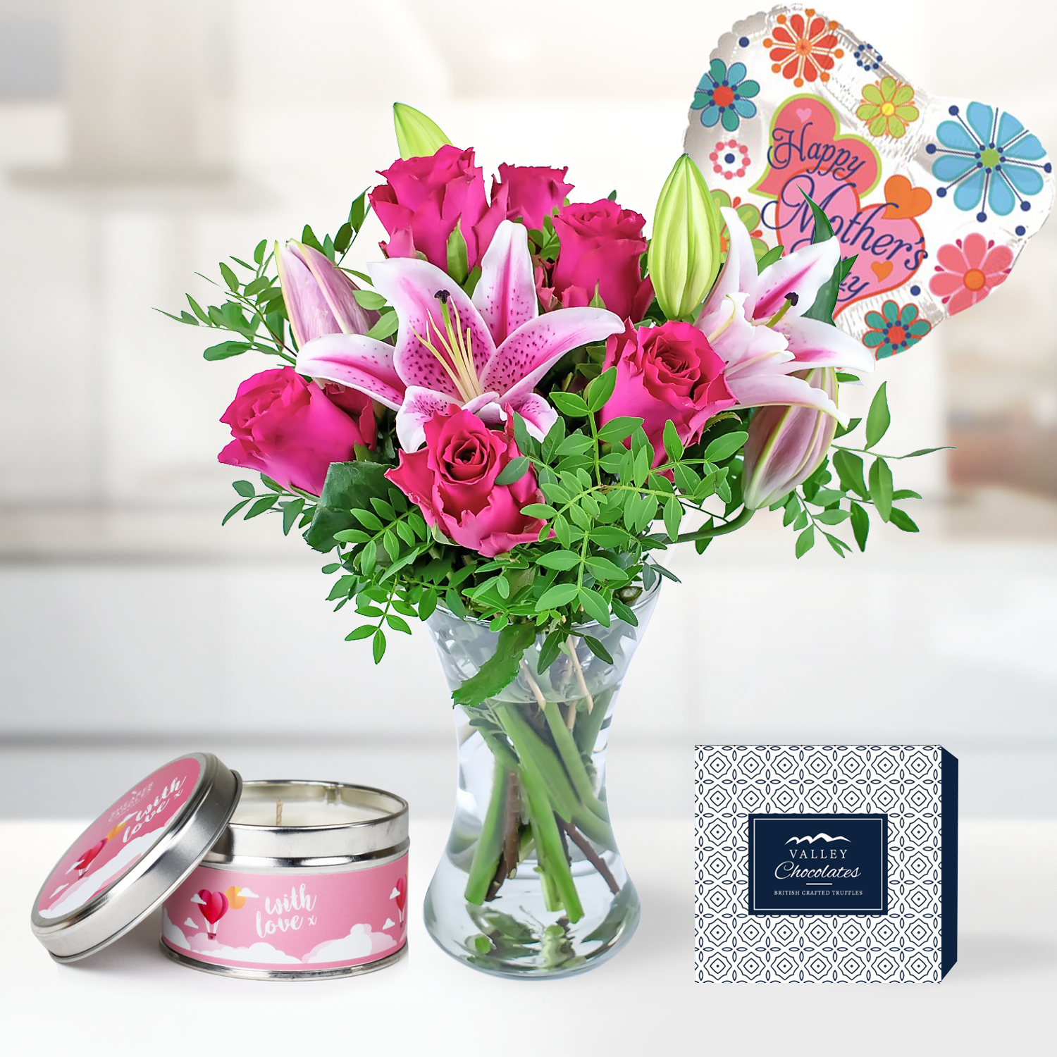 Roses and Lily Gift B&M Flowers