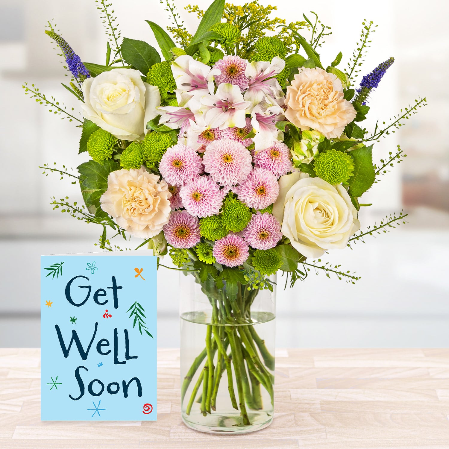 Ethereal Elegance with Get Well Soon Card | B&M Flowers